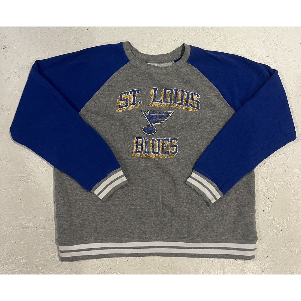 St‎ Louis Blues Crewneck Sweatshirt Kids XL Boys NHL Hockey Gray Pullover